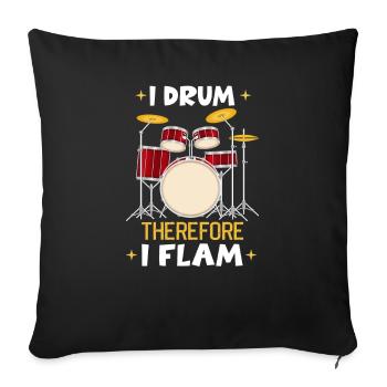 Batteur dans un groupe | Batteur, Musicien - Housse de coussin décorative 45 x 45 cm - noir - Devant
