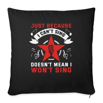 Karaoké Chant Chanteur Musique Karaoké Bar - Housse de coussin décorative 45 x 45 cm - noir - Devant