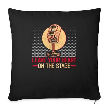 Karaoké Chant Chanteur Musique Karaoké Bar - Housse de coussin décorative 45 x 45 cm - noir - Devant