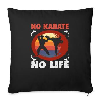 Karaté Arts martiaux Entraîneur de karaté Combattant de karaté - Housse de coussin décorative 45 x 45 cm - noir - Devant