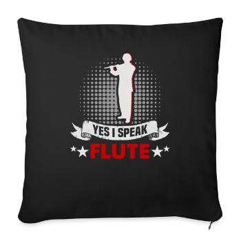 Flûtiste au Musikverein Flötist Musician - Housse de coussin décorative 45 x 45 cm - noir - Devant