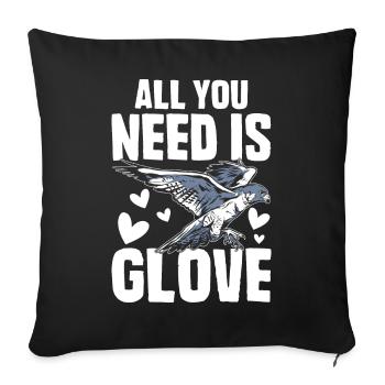 Falconry Falconer Hawking - Sofa pillowcase 17,3'' x 17,3'' (45 x 45 cm) - black - Front