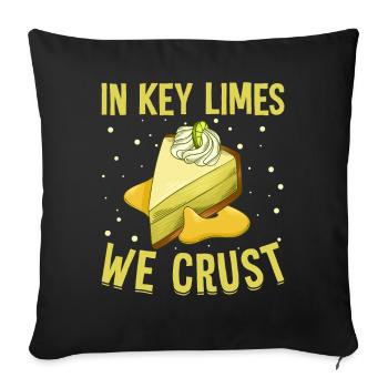 Dessert amusant pour les amateurs de tarte au citron vert - Housse de coussin décorative 45 x 45 cm - noir - Devant