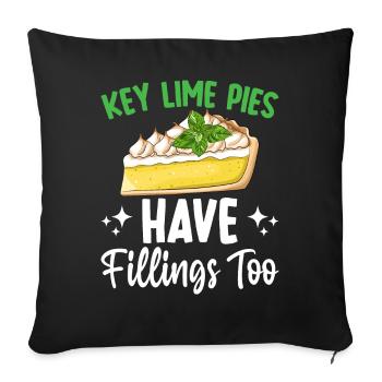 Dessert pour les amateurs de tarte au citron vert - Housse de coussin décorative 45 x 45 cm - noir - Devant