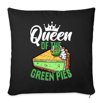 Dessert pour les amateurs de tarte au citron vert - Housse de coussin décorative 45 x 45 cm - noir - Devant