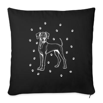 Great Dane with small paws - Sofa pillowcase 17,3'' x 17,3'' (45 x 45 cm) - black - Front