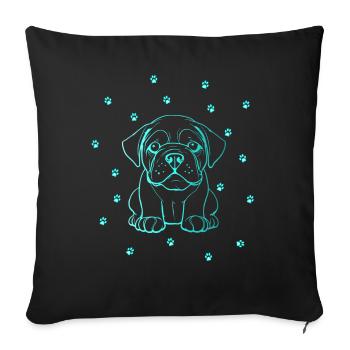 American bulldog with small paws - Sofa pillowcase 17,3'' x 17,3'' (45 x 45 cm) - black - Front