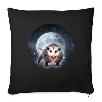 Opossum Moon Kids Cute - Sofa pillowcase 17,3'' x 17,3'' (45 x 45 cm) - black - Front