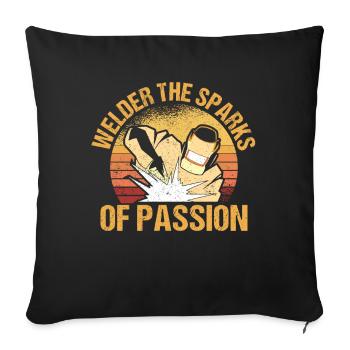 Soudeur Sparks Passion Retro Metalworking - Housse de coussin décorative 45 x 45 cm - noir - Devant