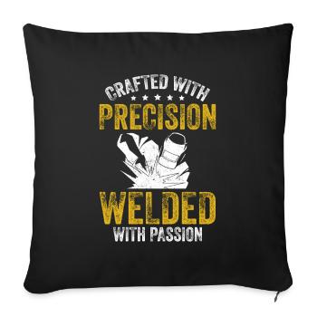 Crafted Precision Welded Passion Welding Machine - Sofa pillowcase 17,3'' x 17,3'' (45 x 45 cm) - black - Front