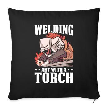 Welding Art Torch Arc Welding Welding - Sofa pillowcase 17,3'' x 17,3'' (45 x 45 cm) - black - Front