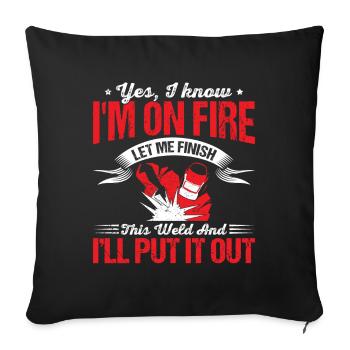 Welding, electric welding, occupation, crafts - Sofa pillowcase 17,3'' x 17,3'' (45 x 45 cm) - black - Front