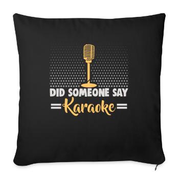 Karaoké Chant Chanteur Musique Karaoké Bar - Housse de coussin décorative 45 x 45 cm - noir - Devant