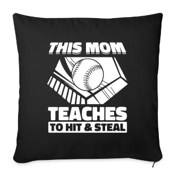 Baseball Baseball Mama - Sofakissenbezug 45 x 45 cm - Schwarz - Vorne