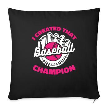 Baseball Mom Baseball Mom - Sofa pillowcase 17,3'' x 17,3'' (45 x 45 cm) - black - Front