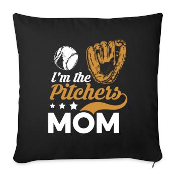 Baseball Baseball Mama - Sofakissenbezug 45 x 45 cm - Schwarz - Vorne