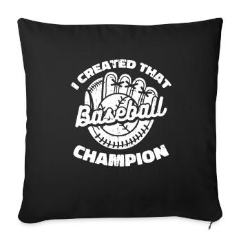 Baseball Baseball Mama - Sofakissenbezug 45 x 45 cm - Schwarz - Vorne