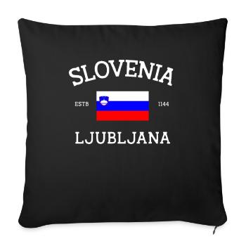 Slovenia - Sofa pillowcase 17,3'' x 17,3'' (45 x 45 cm) - black - Front