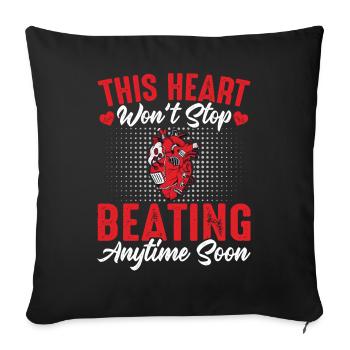Récupération d’une opération à cœur ouvert - Housse de coussin décorative 45 x 45 cm - noir - Devant