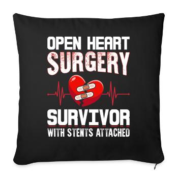 Patient en angioplastie - Housse de coussin décorative 45 x 45 cm - noir - Devant