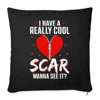Open-heart surgery survivor - Sofa pillowcase 17,3'' x 17,3'' (45 x 45 cm) - black - Front