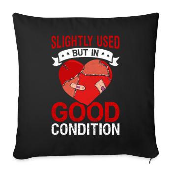 Récupération d’une opération à cœur ouvert - Housse de coussin décorative 45 x 45 cm - noir - Devant