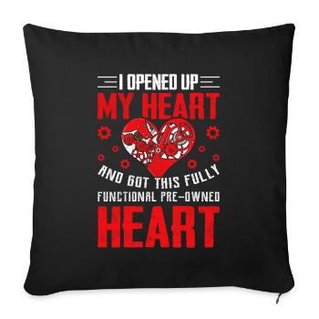 Recovery from open-heart surgery - Sofa pillowcase 17,3'' x 17,3'' (45 x 45 cm) - black - Front