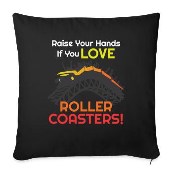 J’adore les montagnes russes ! Montagnes russes - Housse de coussin décorative 45 x 45 cm - noir - Devant