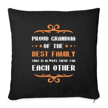 Proud Granny Saying Family - Sofa pillowcase 17,3'' x 17,3'' (45 x 45 cm) - black - Front