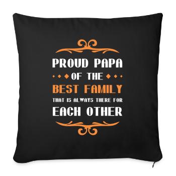 Proud Dad Saying Family Dad - Sofa pillowcase 17,3'' x 17,3'' (45 x 45 cm) - black - Front