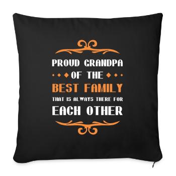 Proud Grandpa Saying Family - Sofa pillowcase 17,3'' x 17,3'' (45 x 45 cm) - black - Front