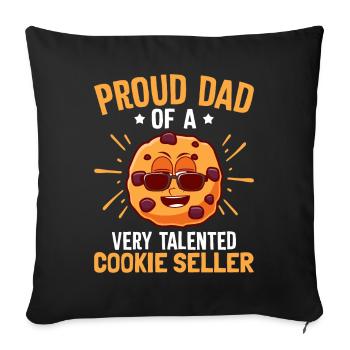 Proud Cookie Scout Dad Cookie Merchant - Sofa pillowcase 17,3'' x 17,3'' (45 x 45 cm) - black - Front