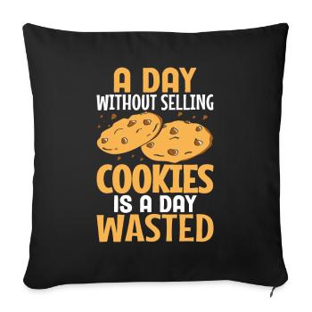 Boy Scout Cookie Merchant - Sofa pillowcase 17,3'' x 17,3'' (45 x 45 cm) - black - Front