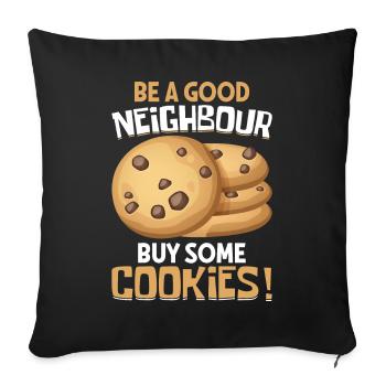 Boy Scout Cookie Merchant - Sofa pillowcase 17,3'' x 17,3'' (45 x 45 cm) - black - Front