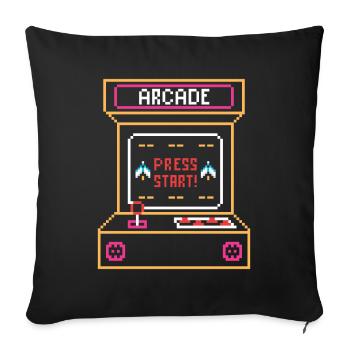 Arcade Machine Retro - Sofa pillowcase 17,3'' x 17,3'' (45 x 45 cm) - black - Front