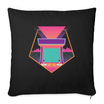 80s Retrogaming Arcade Machine Retro - Sofa pillowcase 17,3'' x 17,3'' (45 x 45 cm) - black - Front