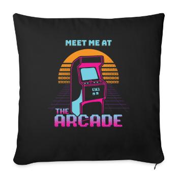 The Arcade Meet Me At Automat Retro - Sofa pillowcase 17,3'' x 17,3'' (45 x 45 cm) - black - Front