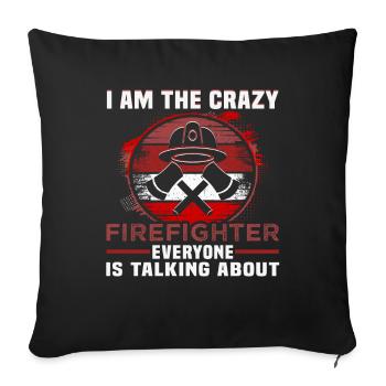 Firefighter Birthday Firefighter - Sofa pillowcase 17,3'' x 17,3'' (45 x 45 cm) - black - Front
