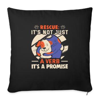 Dog Rescue Designs for Animal Rights Activists - Sofa pillowcase 17,3'' x 17,3'' (45 x 45 cm) - black - Front