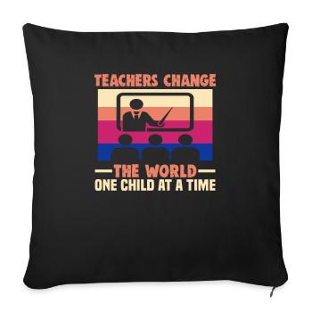 Meilleure idée de cadeau de pension pour les enseignants Étudiant - Housse de coussin décorative 45 x 45 cm - noir - Devant