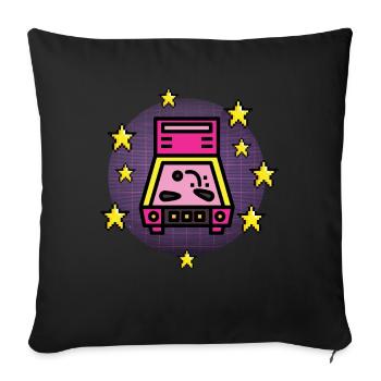 Pinball Machine Arcade Retro - Sofa pillowcase 17,3'' x 17,3'' (45 x 45 cm) - black - Front