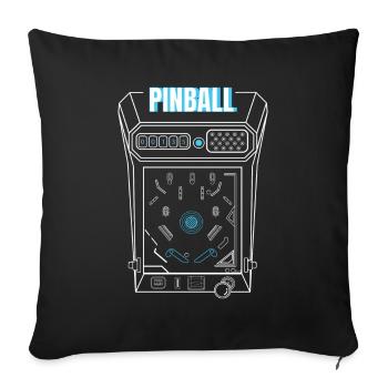 Arcade Pinball Retro - Sofa pillowcase 17,3'' x 17,3'' (45 x 45 cm) - black - Front