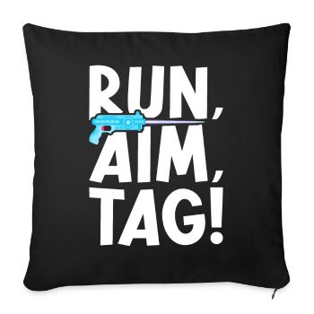 Laser Tag Spieler - Sofakissenbezug 45 x 45 cm - Schwarz - Vorne