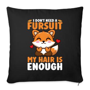 Furry Fandom Fursona Fox - Sofa pillowcase 17,3'' x 17,3'' (45 x 45 cm) - black - Front