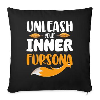 Furry Fandom Fursuit Fox - Sofa pillowcase 17,3'' x 17,3'' (45 x 45 cm) - black - Front