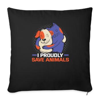 Dog Rescue Designs for Animal Rights Activists - Sofa pillowcase 17,3'' x 17,3'' (45 x 45 cm) - black - Front