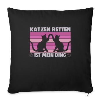 Conceptions de sauvetage de chiens pour les militants des droits des animaux - Housse de coussin décorative 45 x 45 cm - noir - Devant