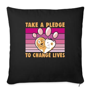 Dog Rescue Designs for Animal Rights Activists - Sofa pillowcase 17,3'' x 17,3'' (45 x 45 cm) - black - Front