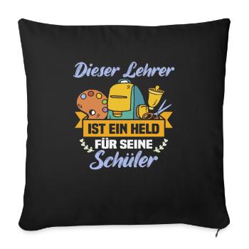 Meilleure idée de cadeau de pension pour les enseignants Étudiant - Housse de coussin décorative 45 x 45 cm - noir - Devant