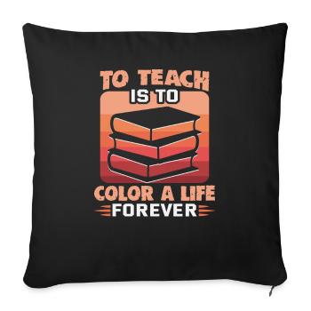 Meilleure idée de cadeau de pension pour les enseignants Étudiant - Housse de coussin décorative 45 x 45 cm - noir - Devant